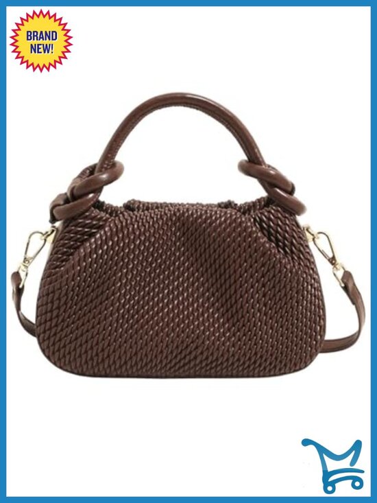 Handbags - PU Leather Mini Crossbody Bag with Top Handle - Adjustable Shoulder Strap